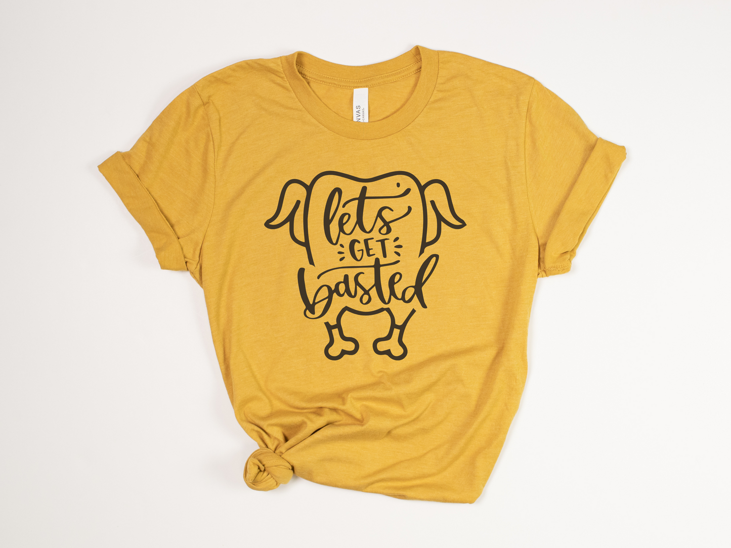 Funny Thanksgiving T-Shirt - "Let's Get Basted" - Turkey Graphic Tee