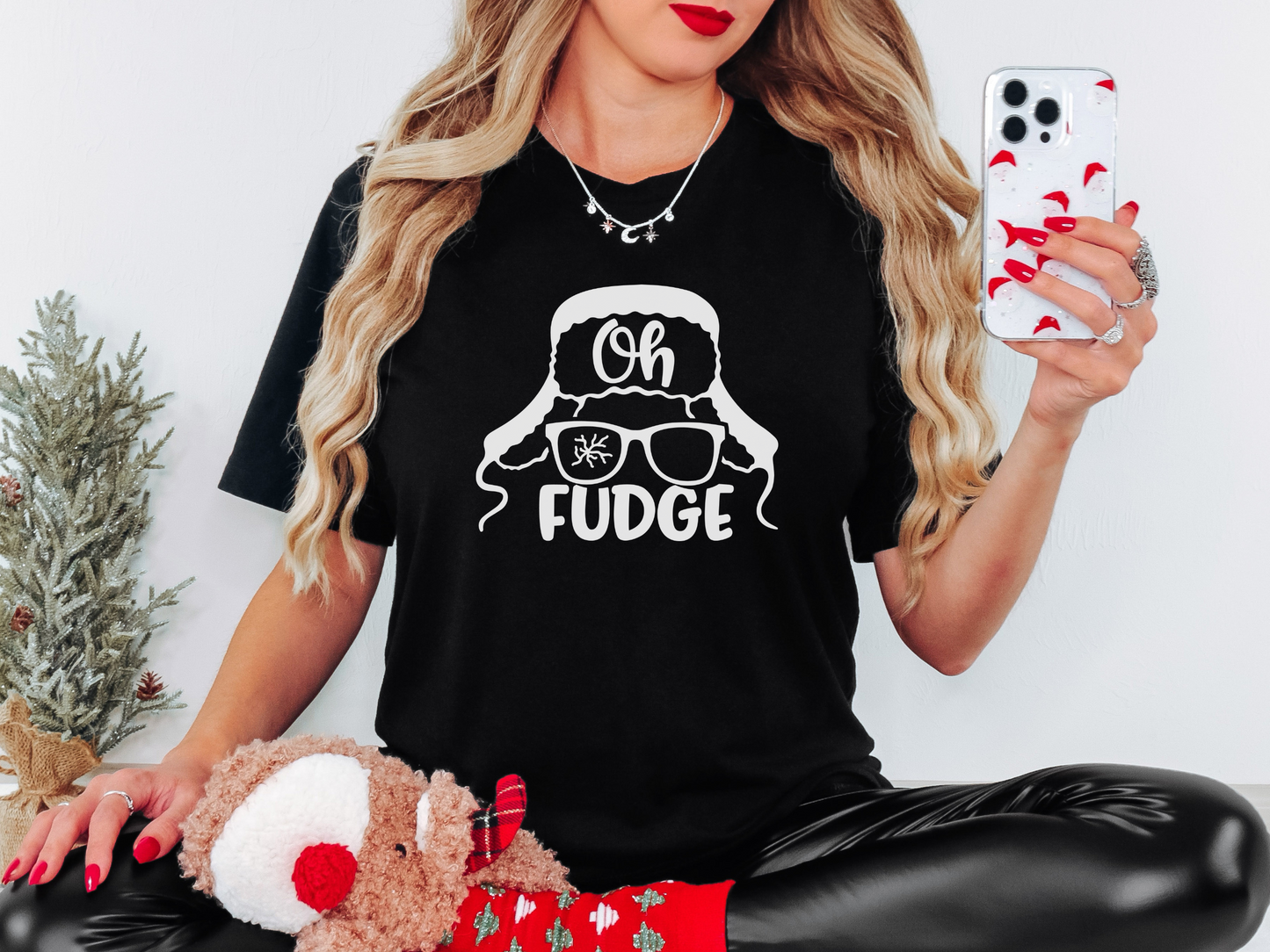 Funny Christmas T-Shirt - "Oh Fudge" Holiday Graphic Tee