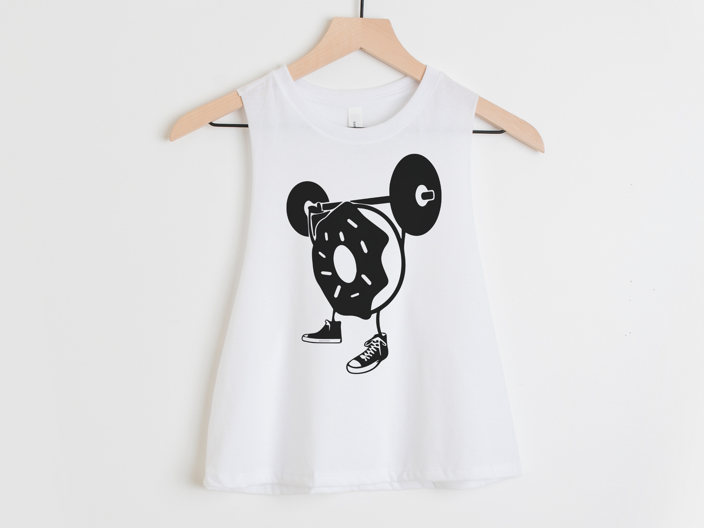 Funny Donut Workout Crop Tank Top – Cute Gym Shirt for Women