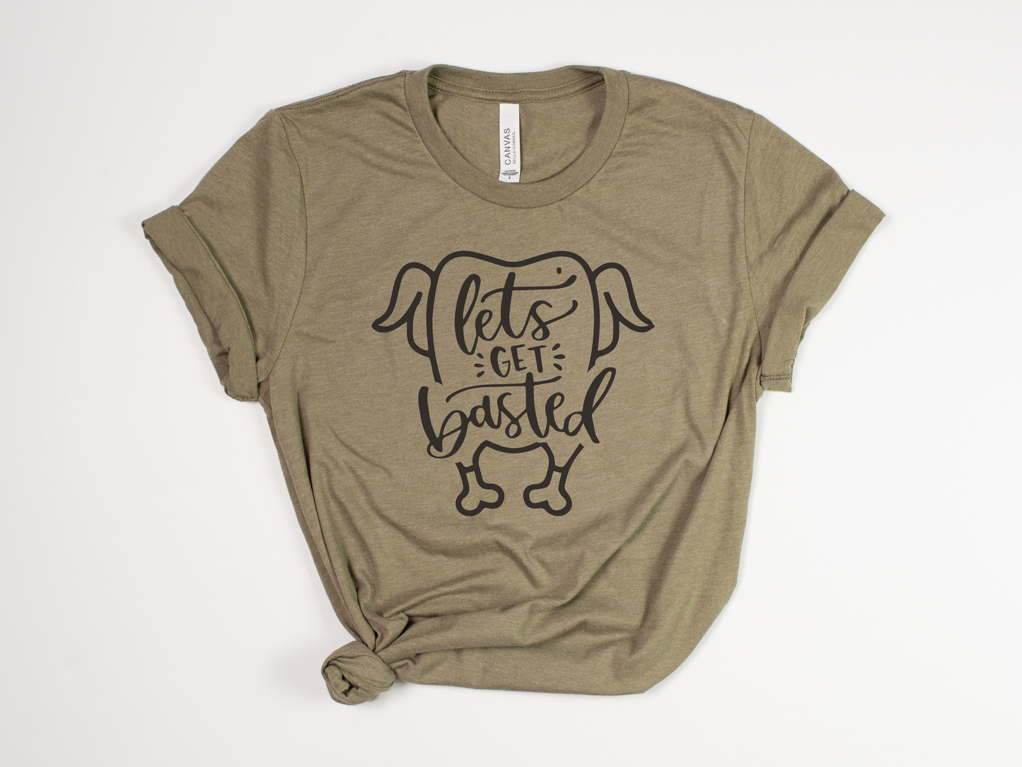 Funny Thanksgiving T-Shirt - "Let's Get Basted" - Turkey Graphic Tee