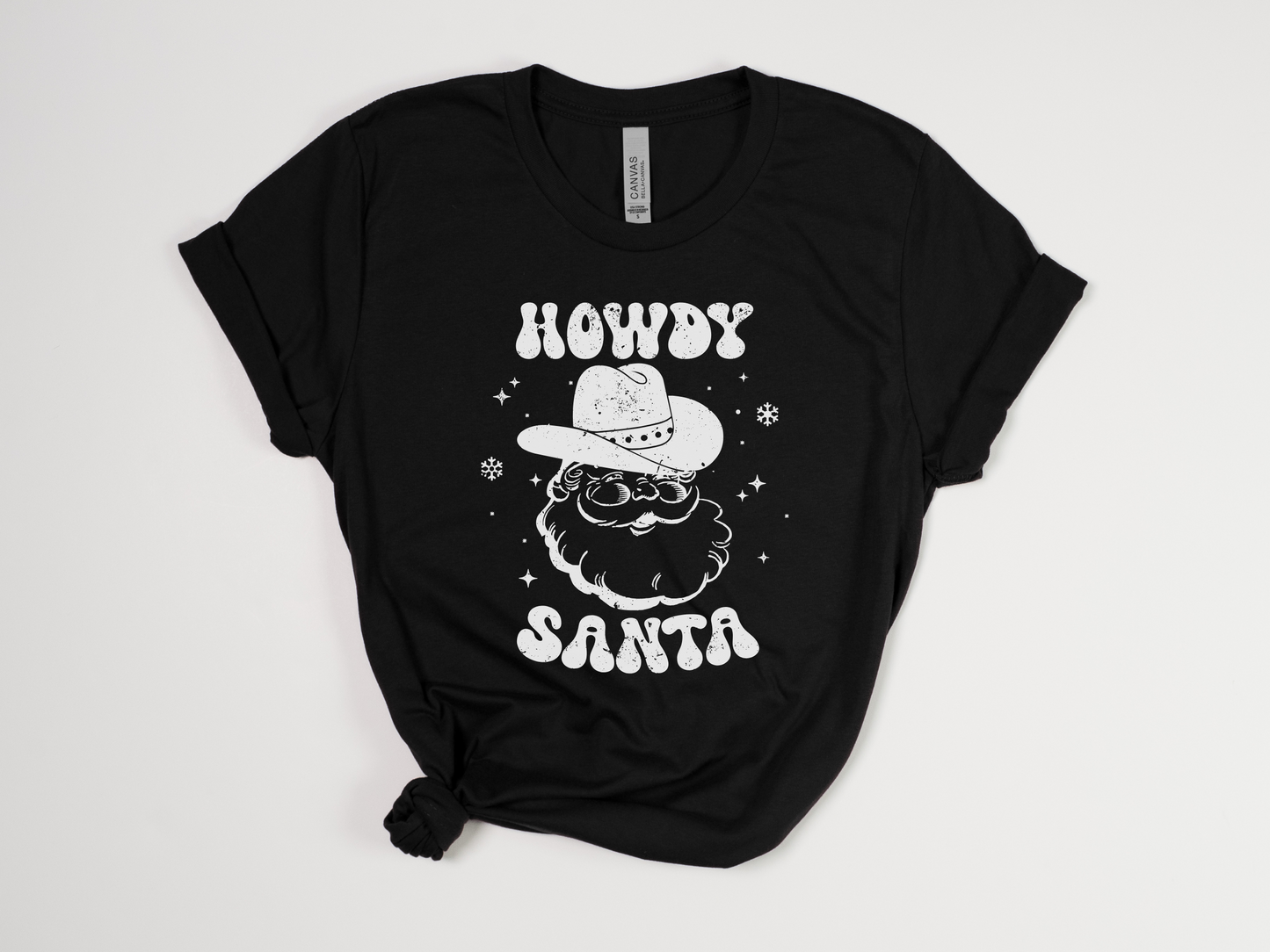 Funny Christmas T-Shirt - "Howdy Santa" Cowboy Santa Tee