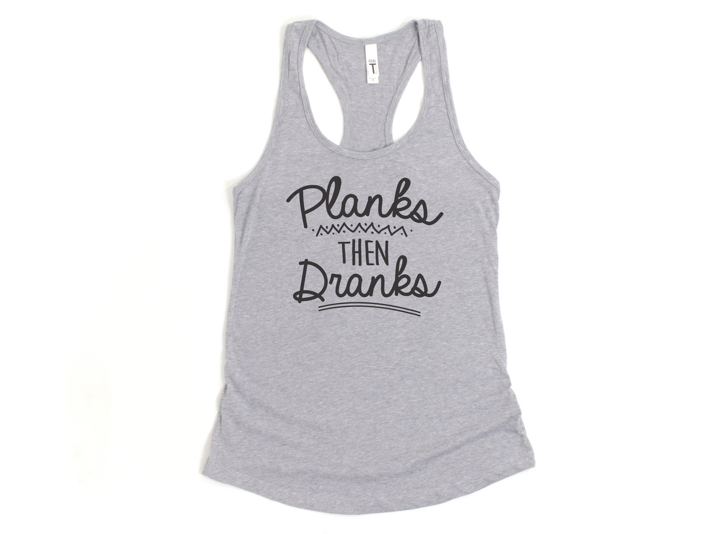 Planks then Dranks Yoga Tank Top – Funny Workout Tank for Women