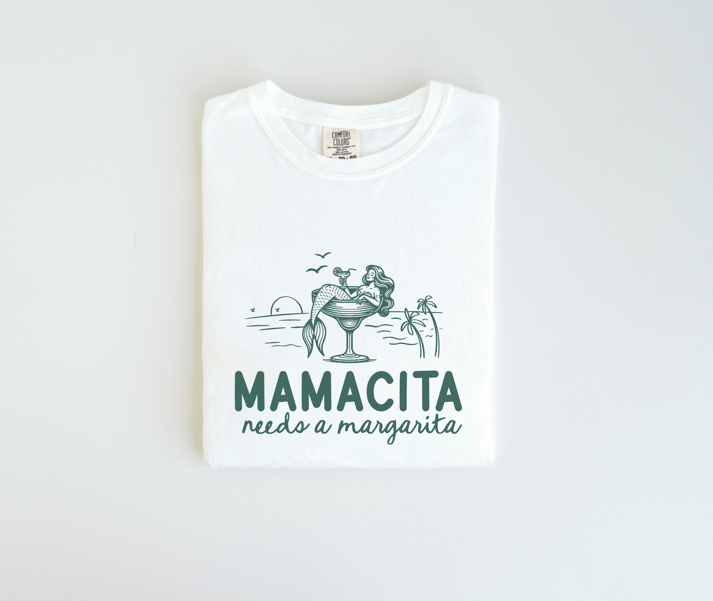 Mamacita Needs a Margarita Tee – Mermaid Margarita Shirt – Unisex Comfort Colors Summer Tee