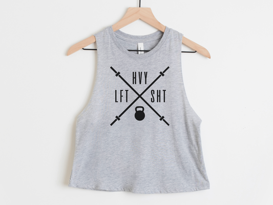 LFT HVY SHT Workout Crop Tank Top – Women’s Lifting Tank – Funny Gym Apparel