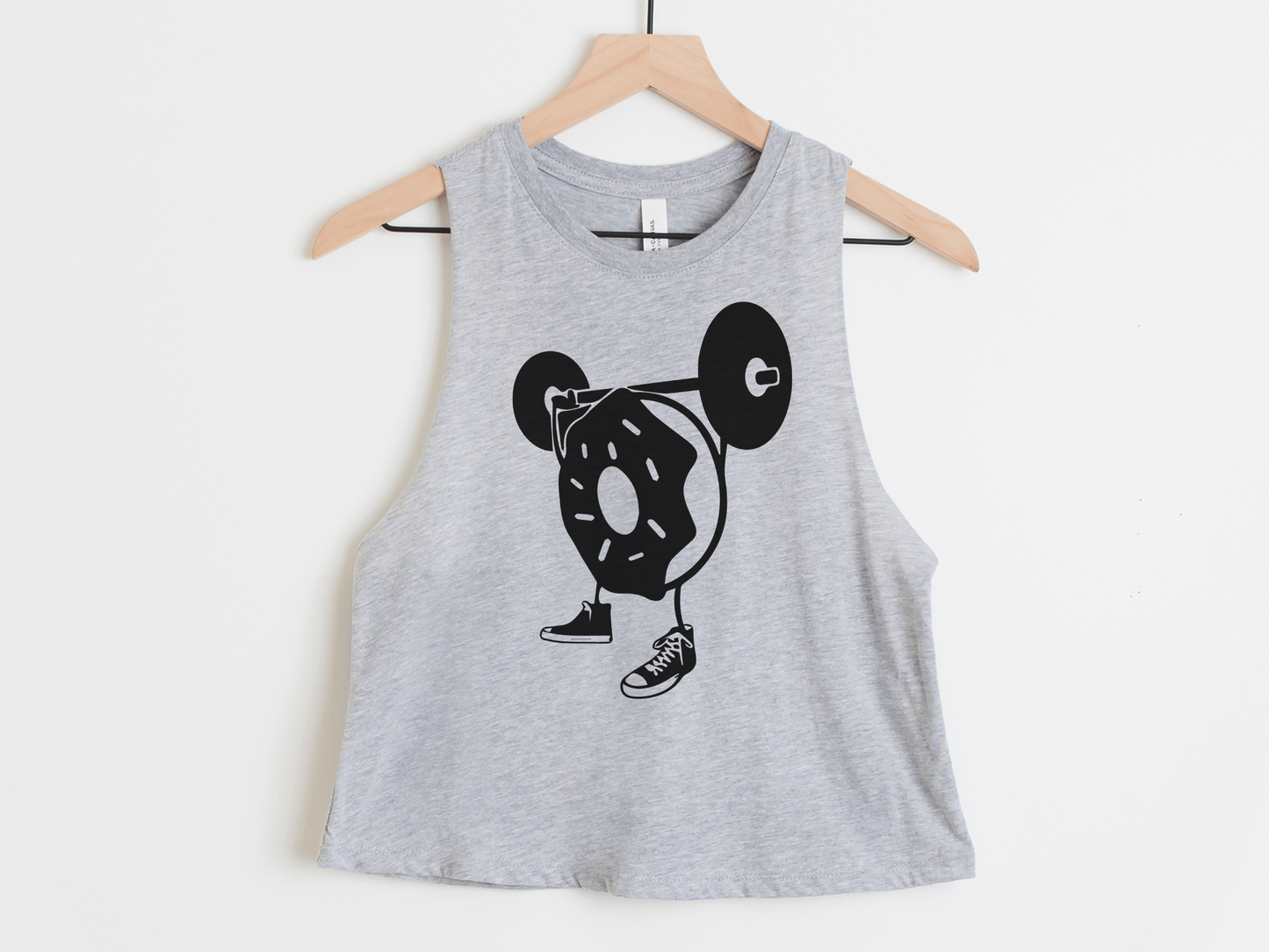 Funny Donut Workout Crop Tank Top – Cute Gym Shirt for Women