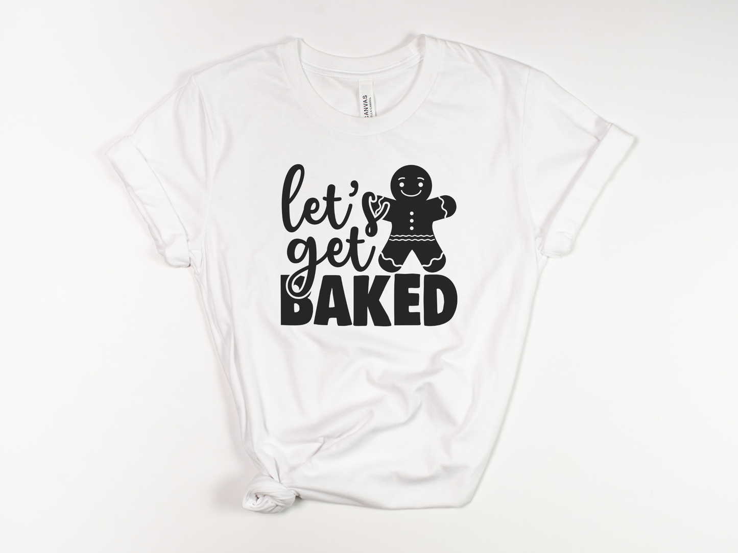 Funny Christmas T-Shirt - "Let's Get Baked" Gingerbread Man Cookie Tee