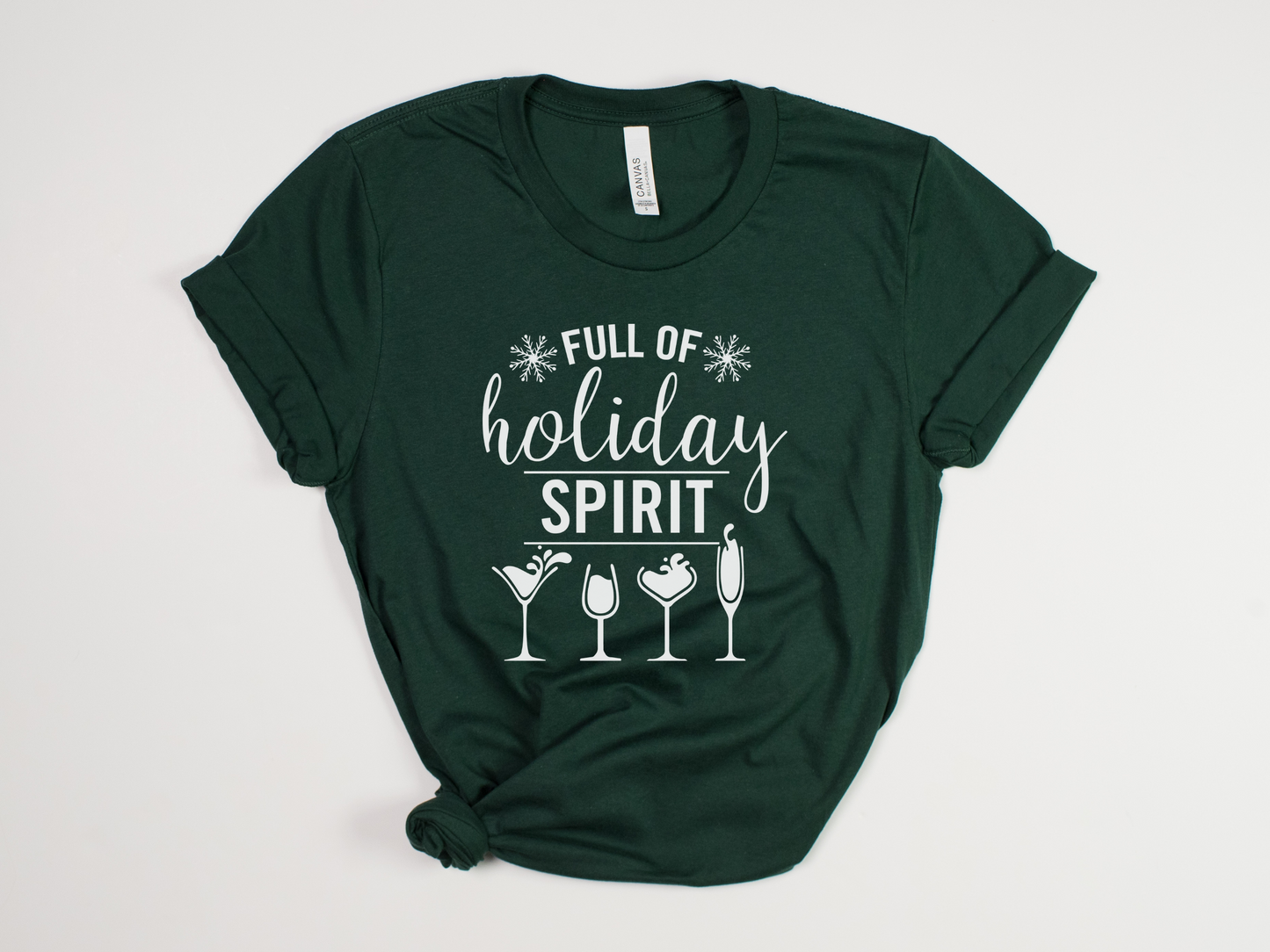 Funny Christmas T-Shirt - "Full of Holiday Spirit" Cocktail Tee