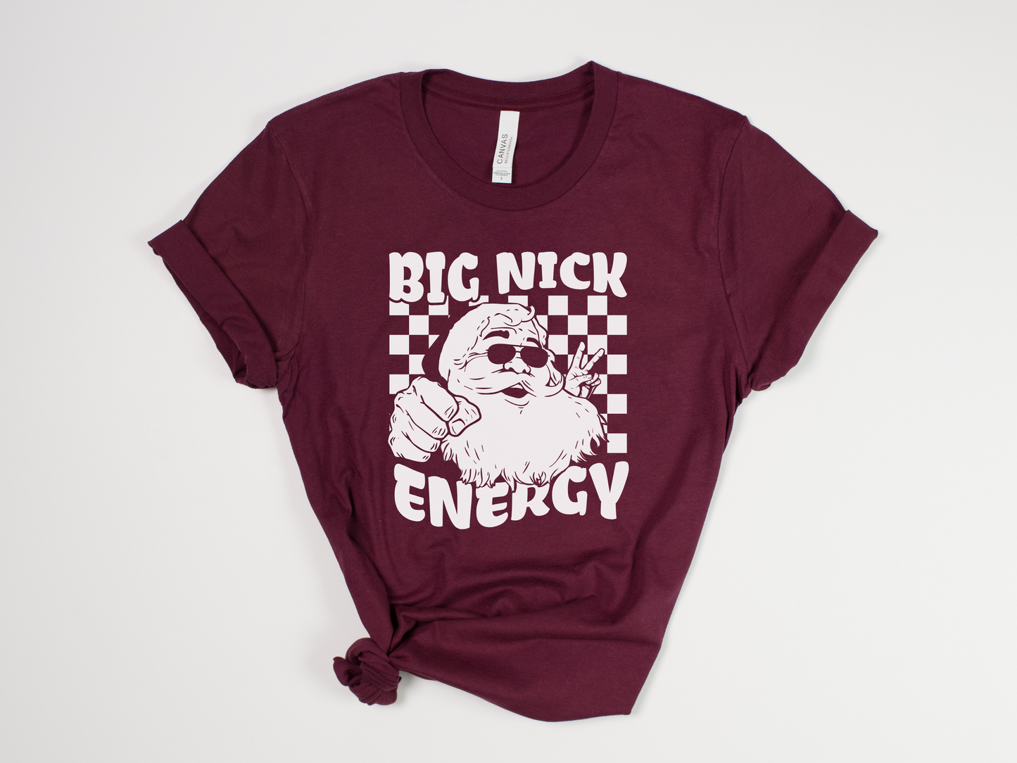 Funny Christmas T-Shirt - "Big Nick Energy" with Cool Santa in Sunglasses