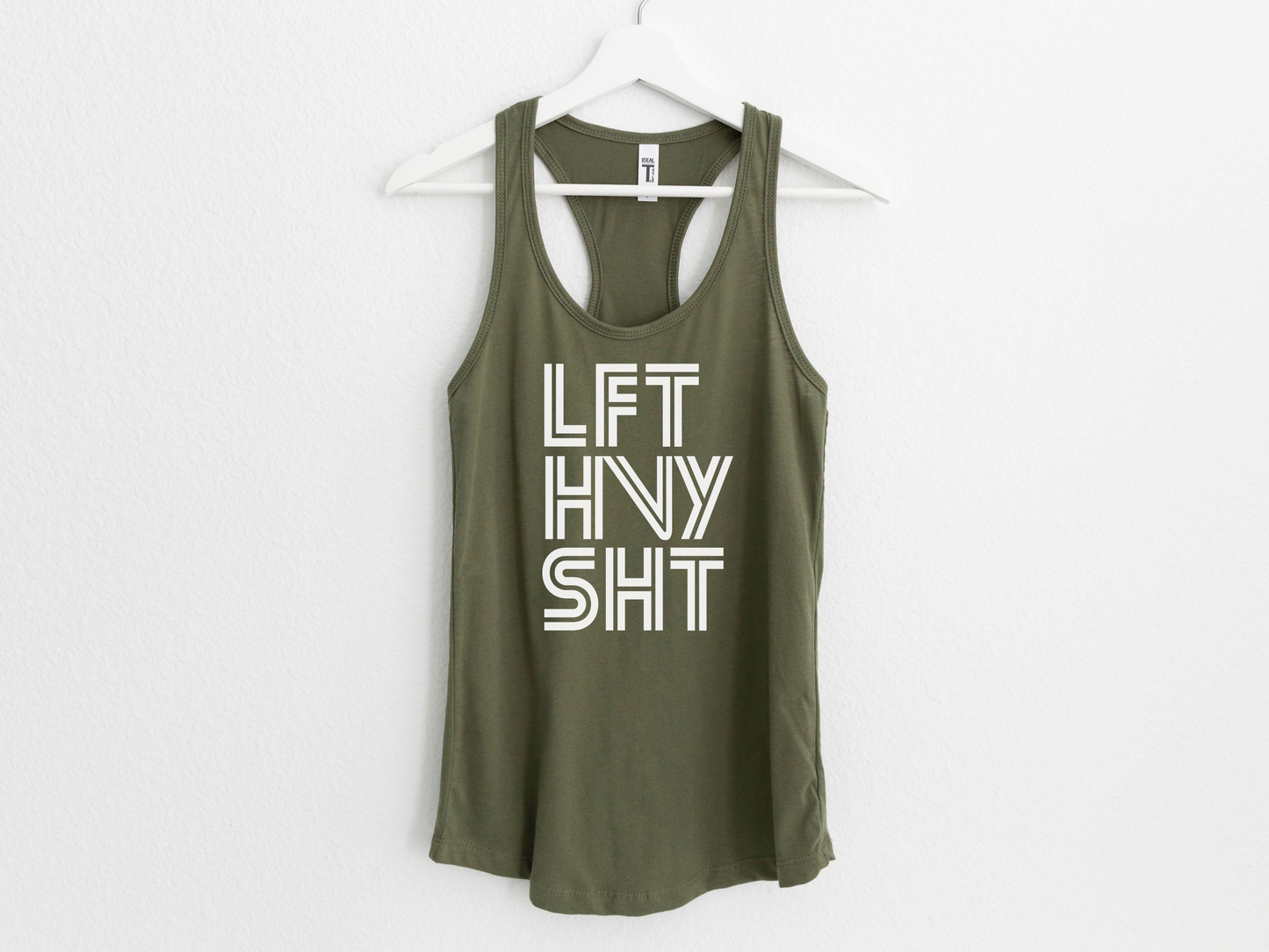 LFT HVY SHT Workout Racerback Tank Top – Women’s Gym Tank – Motivational Fitness Apparel