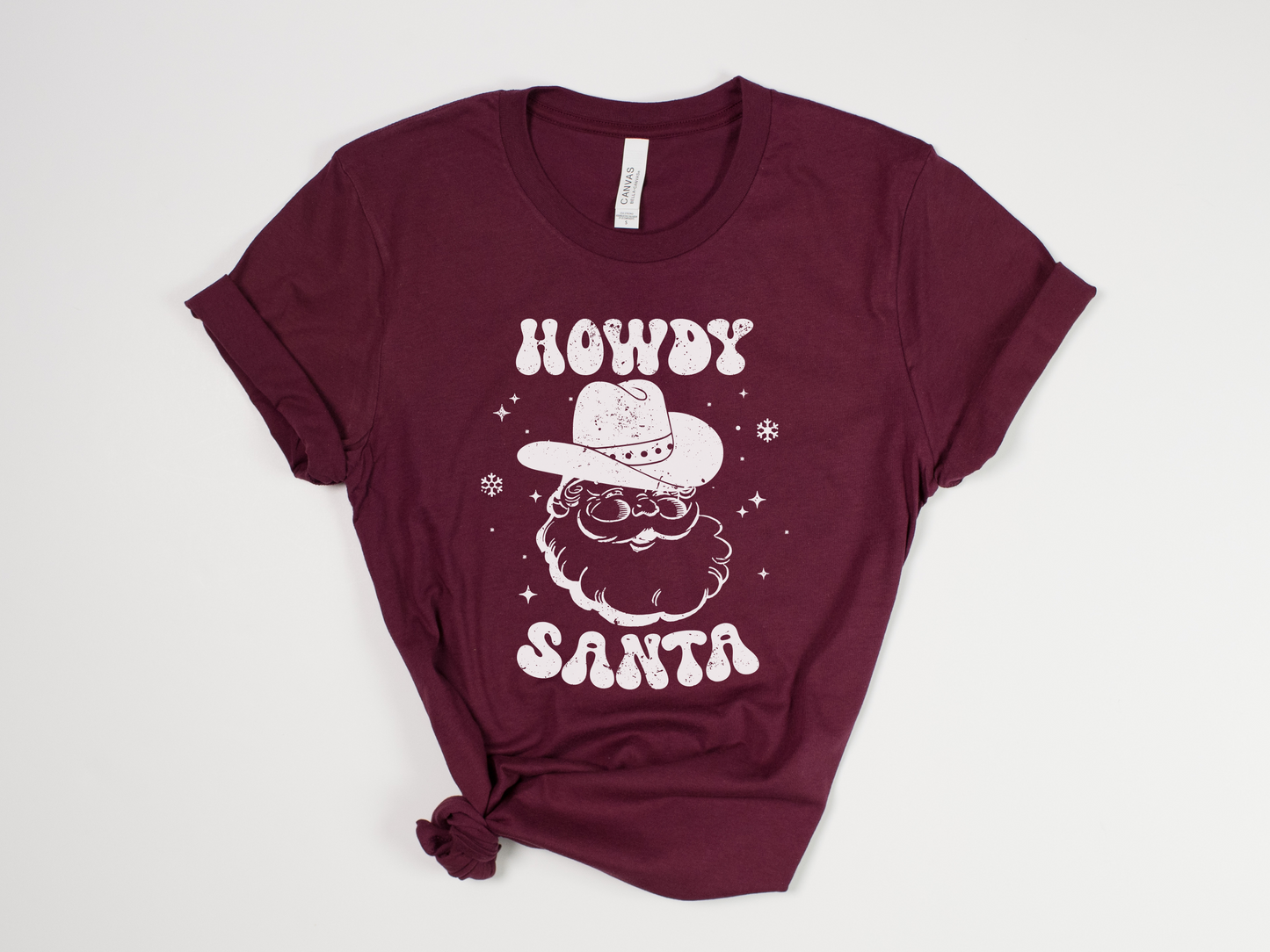 Funny Christmas T-Shirt - "Howdy Santa" Cowboy Santa Tee