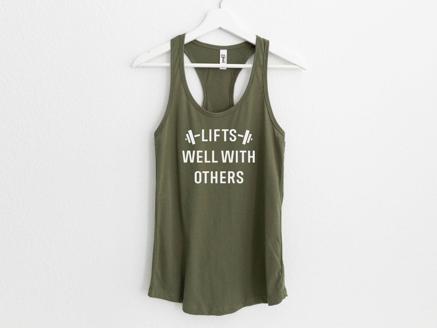 Lifts Well With Others Workout Tank Top – Women’s Gym Shirt – Funny Fitness Apparel