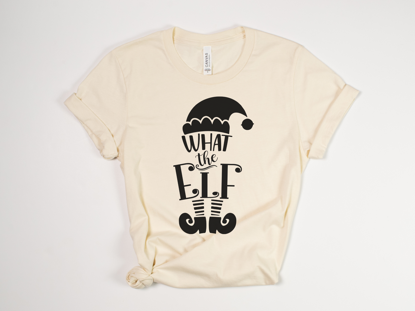 Funny Christmas T-Shirt - "What the Elf" Holiday Graphic Tee