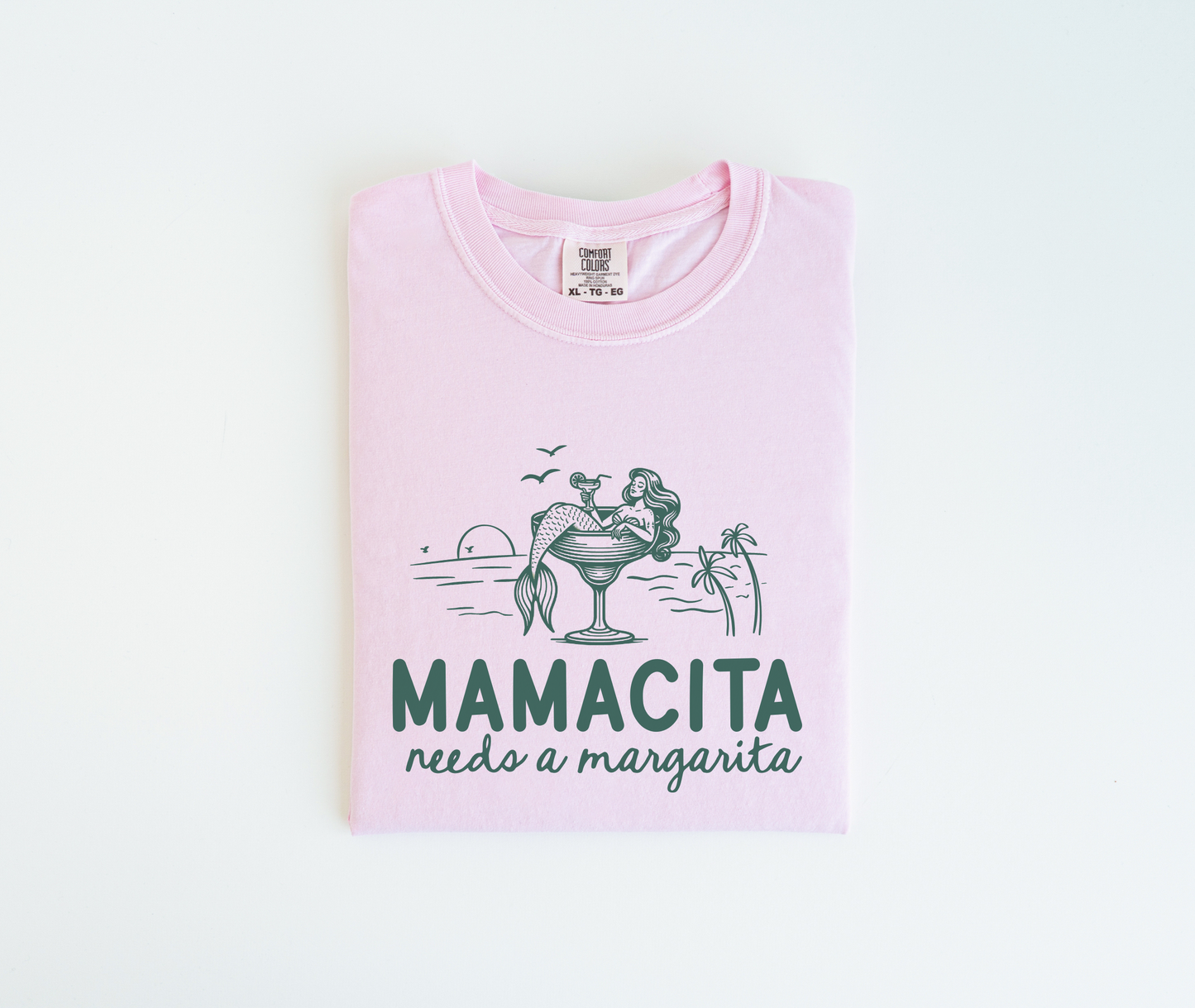 Mamacita Needs a Margarita Tee – Mermaid Margarita Shirt – Unisex Comfort Colors Summer Tee