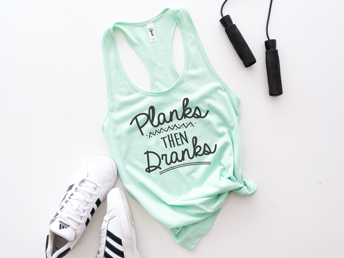 Planks then Dranks Yoga Tank Top – Funny Workout Tank for Women