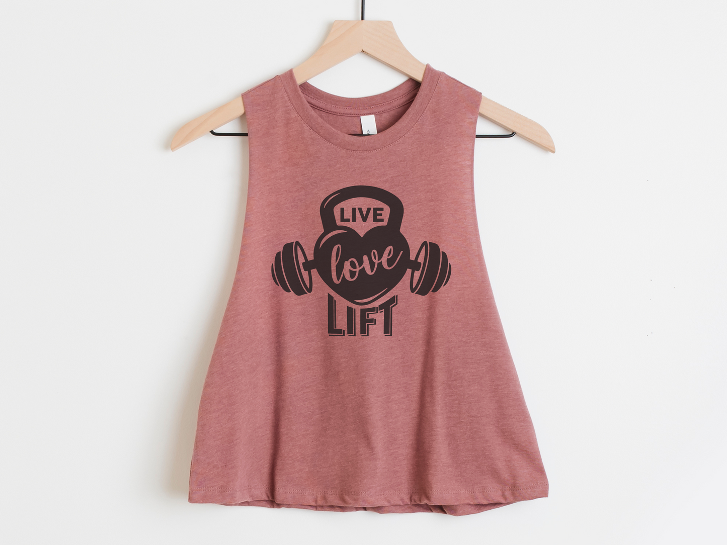 Live Love Lift Workout Crop Tank Top – Women’s Gym Tank – Motivational Fitness Apparel