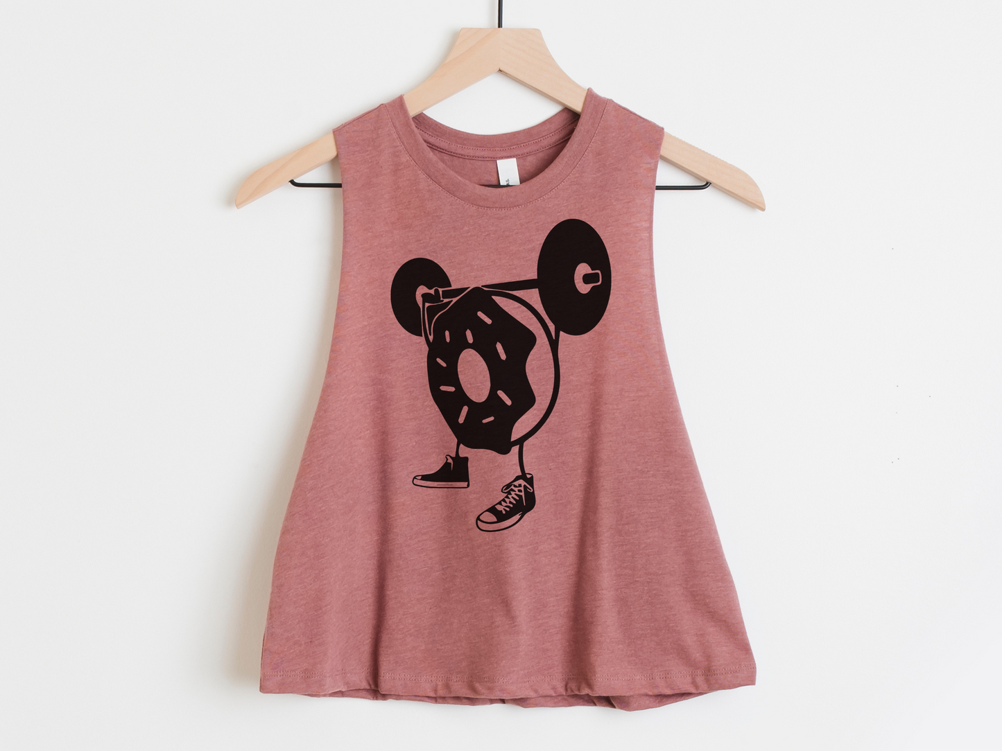 Funny Donut Workout Crop Tank Top – Cute Gym Shirt for Women