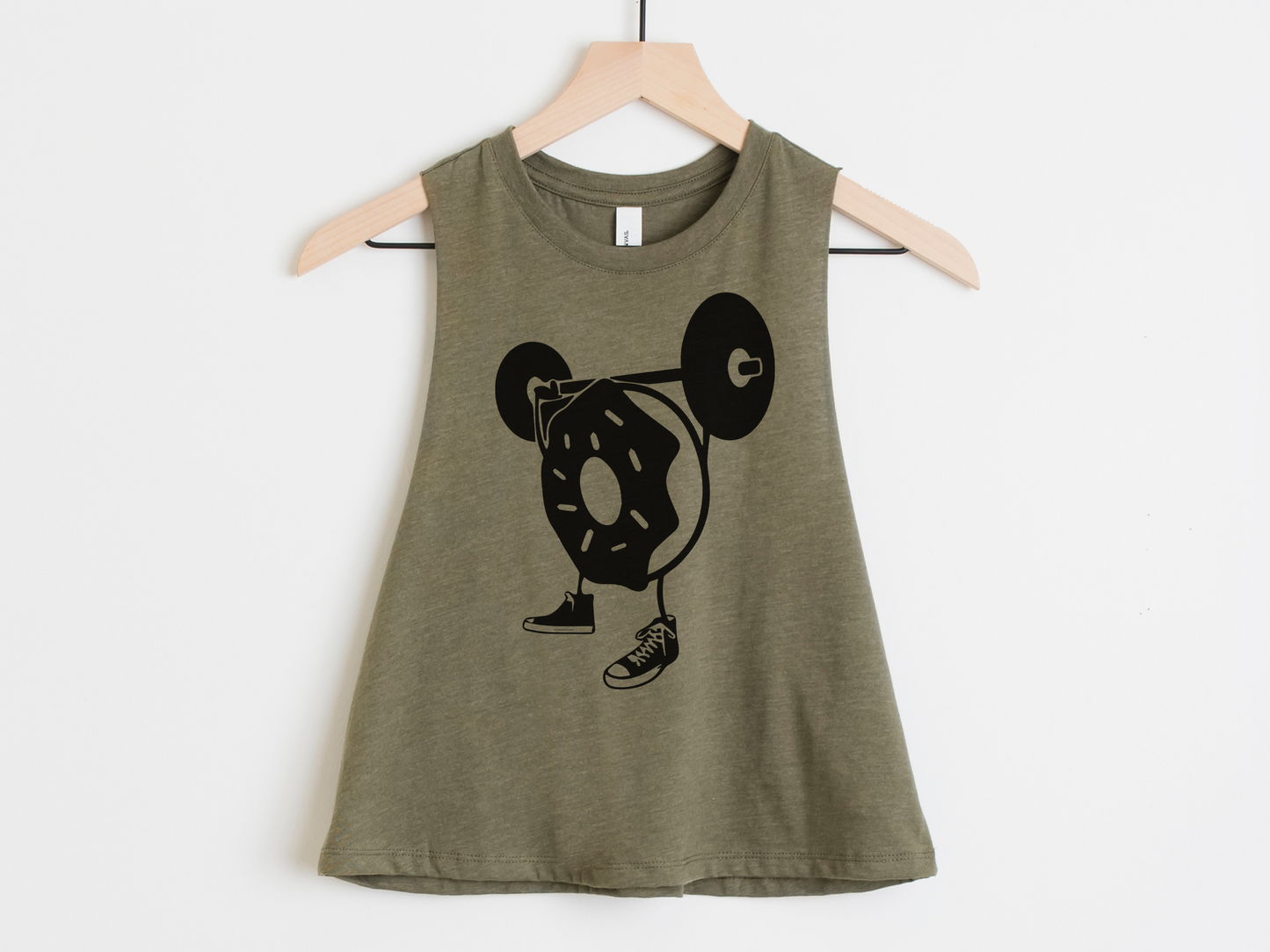 Funny Donut Workout Crop Tank Top – Cute Gym Shirt for Women