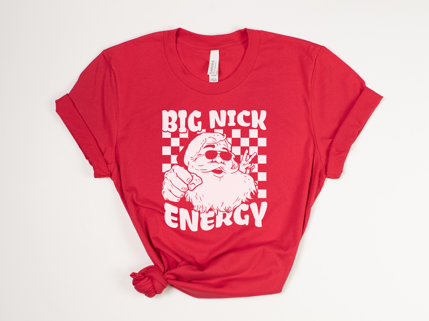 Funny Christmas T-Shirt - "Big Nick Energy" with Cool Santa in Sunglasses