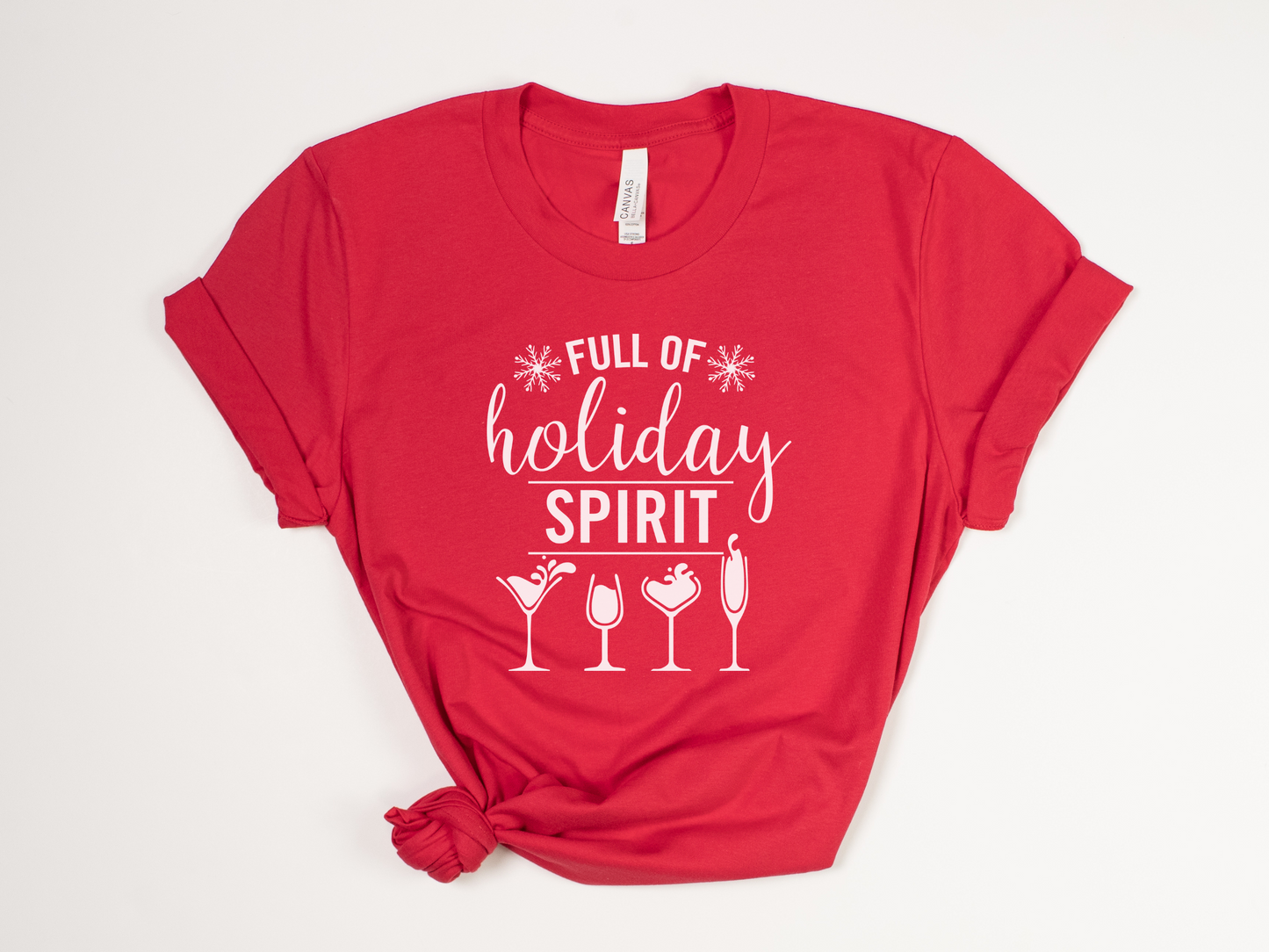 Funny Christmas T-Shirt - "Full of Holiday Spirit" Cocktail Tee