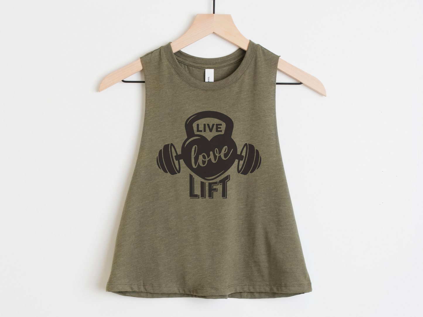 Live Love Lift Workout Crop Tank Top – Women’s Gym Tank – Motivational Fitness Apparel