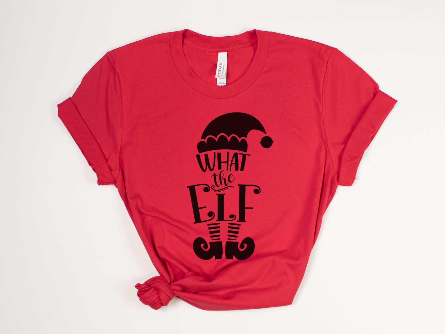 Funny Christmas T-Shirt - "What the Elf" Holiday Graphic Tee