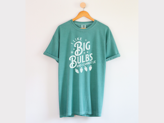 Funny Christmas Shirt - "I Like Big Bulbs and I Cannot Lie" - Vintage Comfort Colors Tee