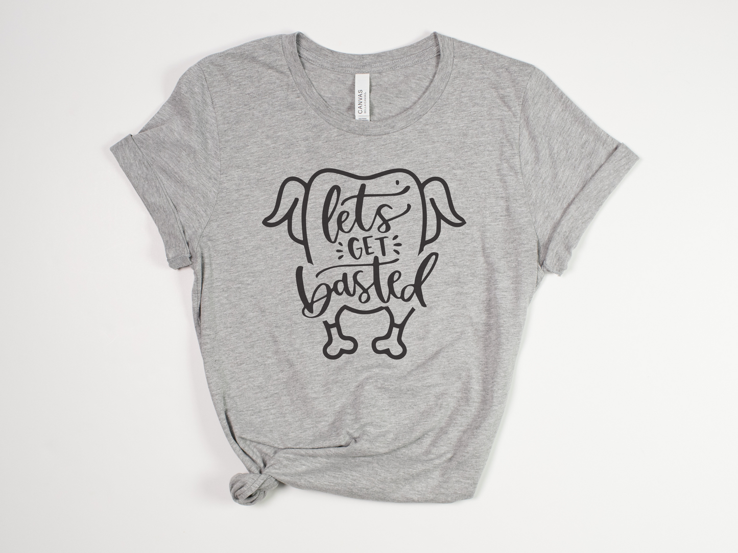 Funny Thanksgiving T-Shirt - "Let's Get Basted" - Turkey Graphic Tee