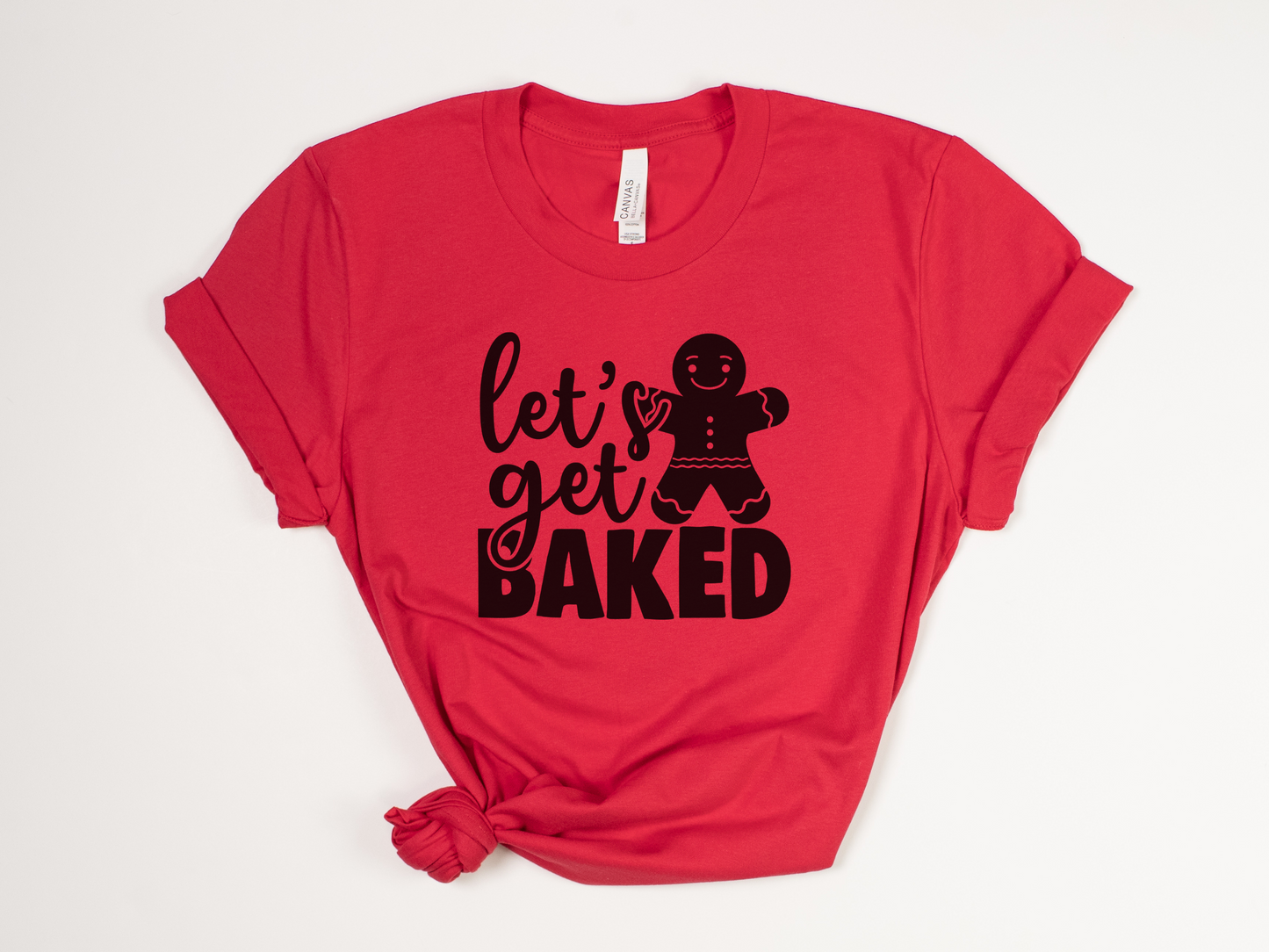 Funny Christmas T-Shirt - "Let's Get Baked" Gingerbread Man Cookie Tee