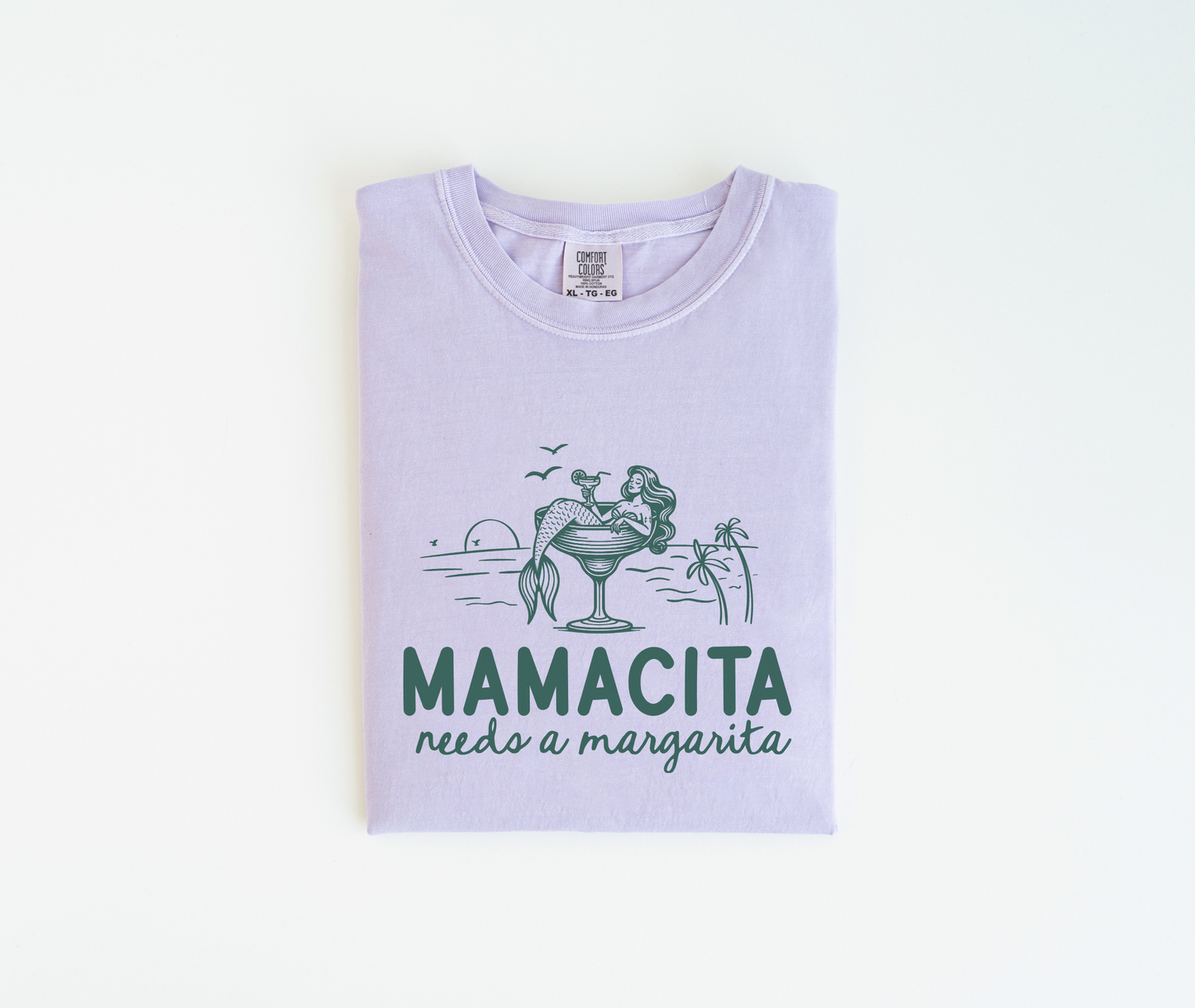 Mamacita Needs a Margarita Tee – Mermaid Margarita Shirt – Unisex Comfort Colors Summer Tee