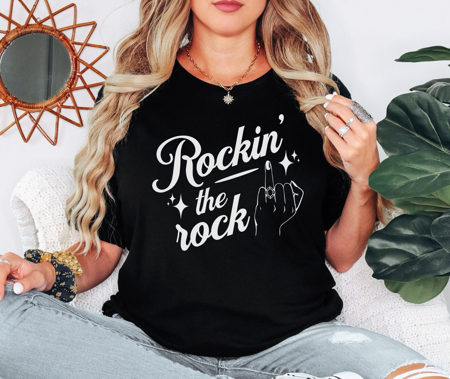 Rockin' the Rock Engagement Shirt, Fun Bridal Shirt for Bride to Be, Unique Engagement Announcement, Ring Bling Top, Proposal Celebration