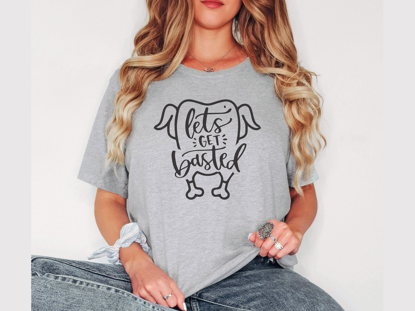 Funny Thanksgiving T-Shirt - "Let's Get Basted" - Turkey Graphic Tee