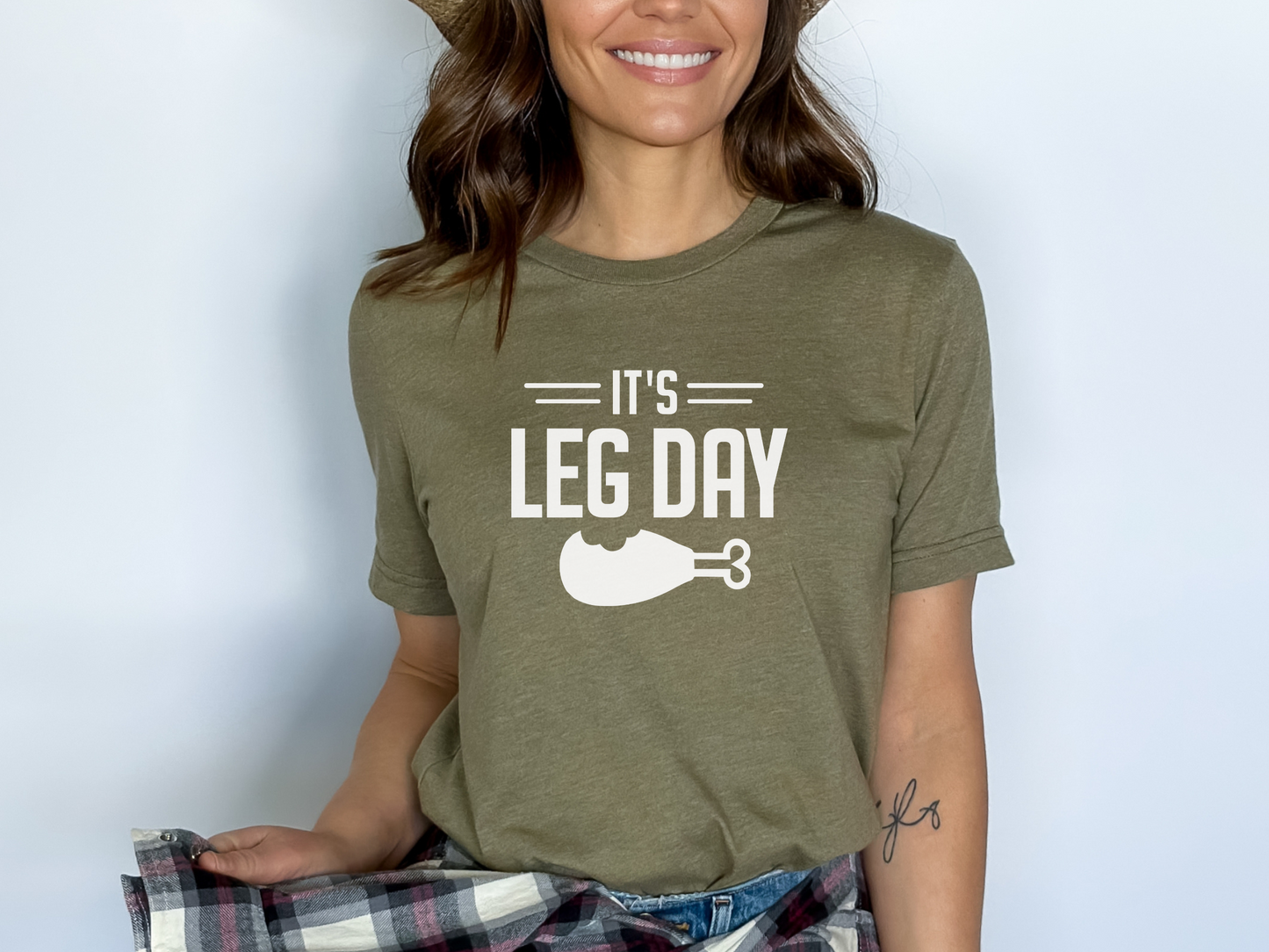 Funny Thanksgiving T-Shirt - "Leg Day" Turkey Leg Graphic - Humorous Holiday Tee