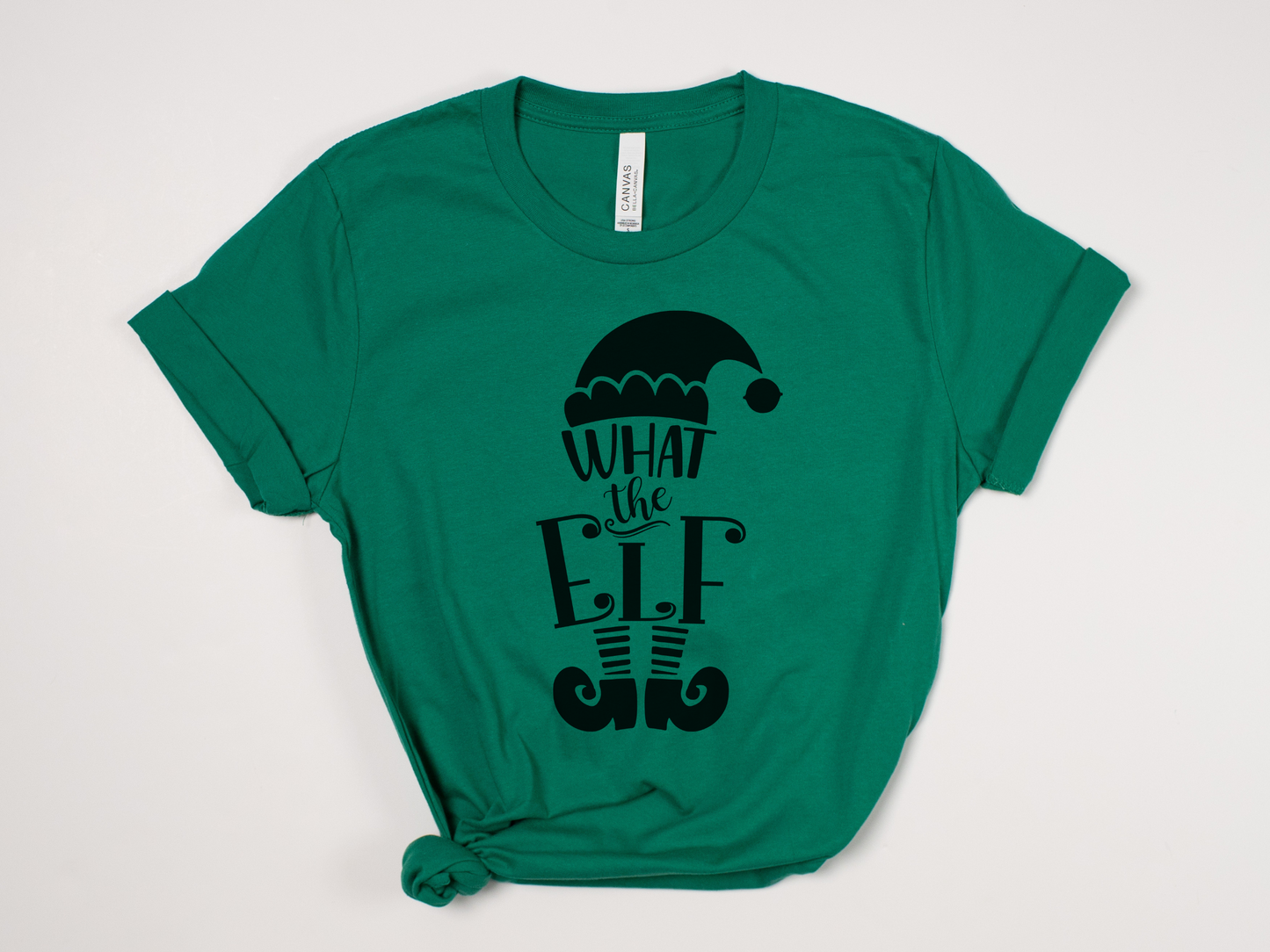 Funny Christmas T-Shirt - "What the Elf" Holiday Graphic Tee