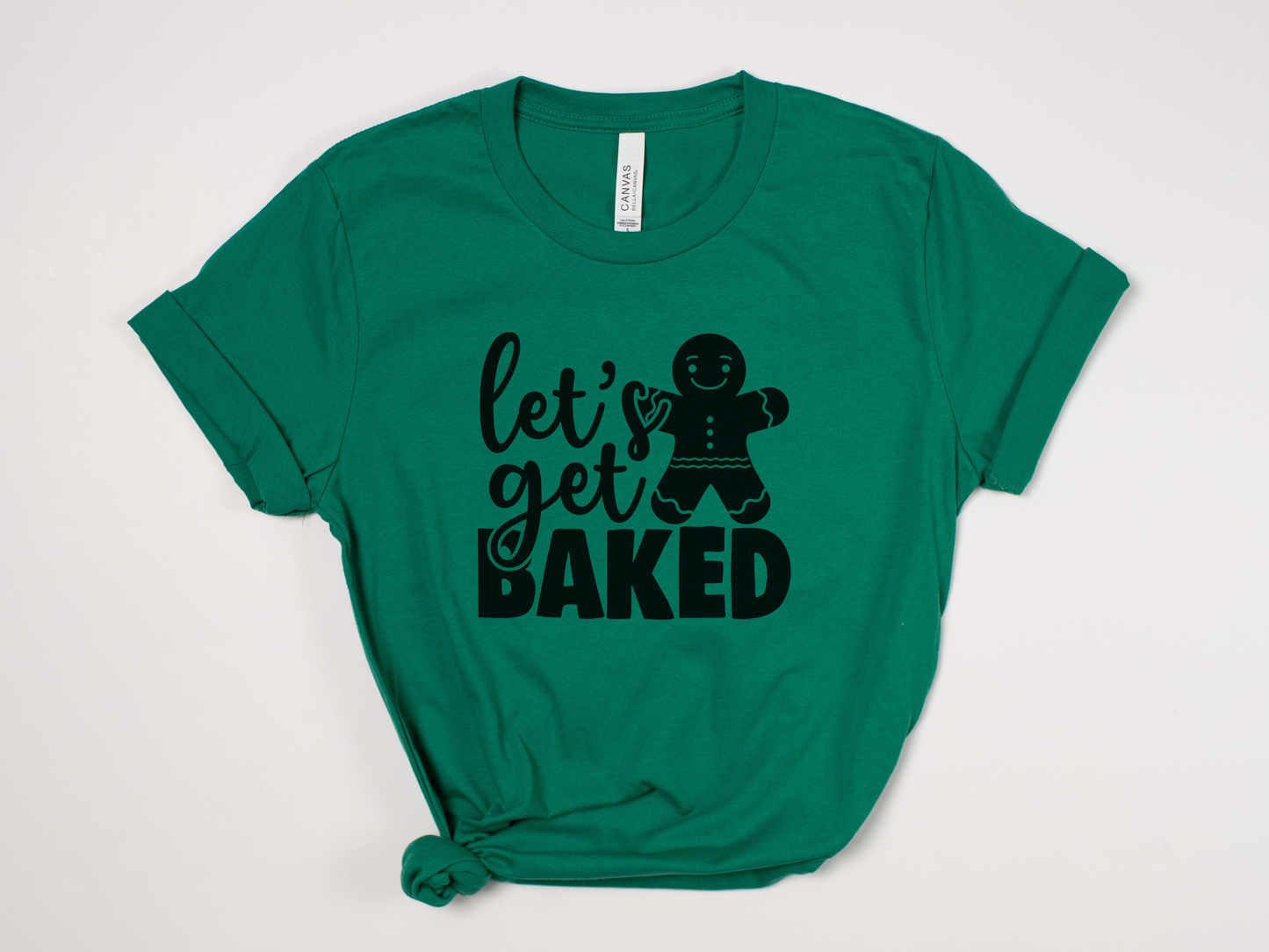 Funny Christmas T-Shirt - "Let's Get Baked" Gingerbread Man Cookie Tee