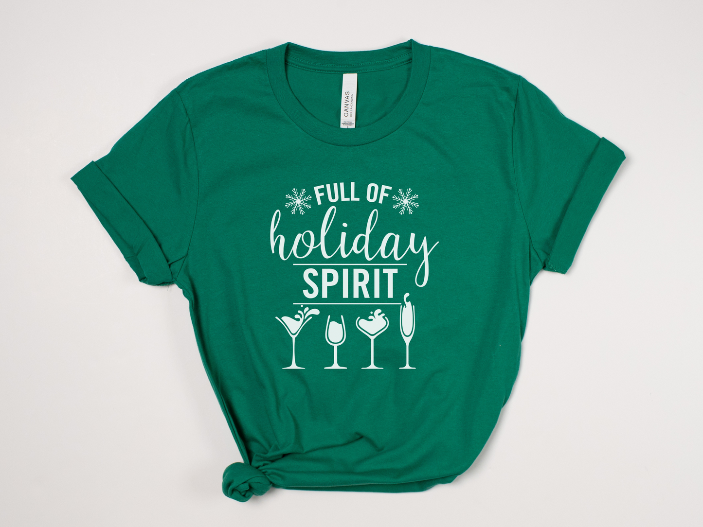 Funny Christmas T-Shirt - "Full of Holiday Spirit" Cocktail Tee