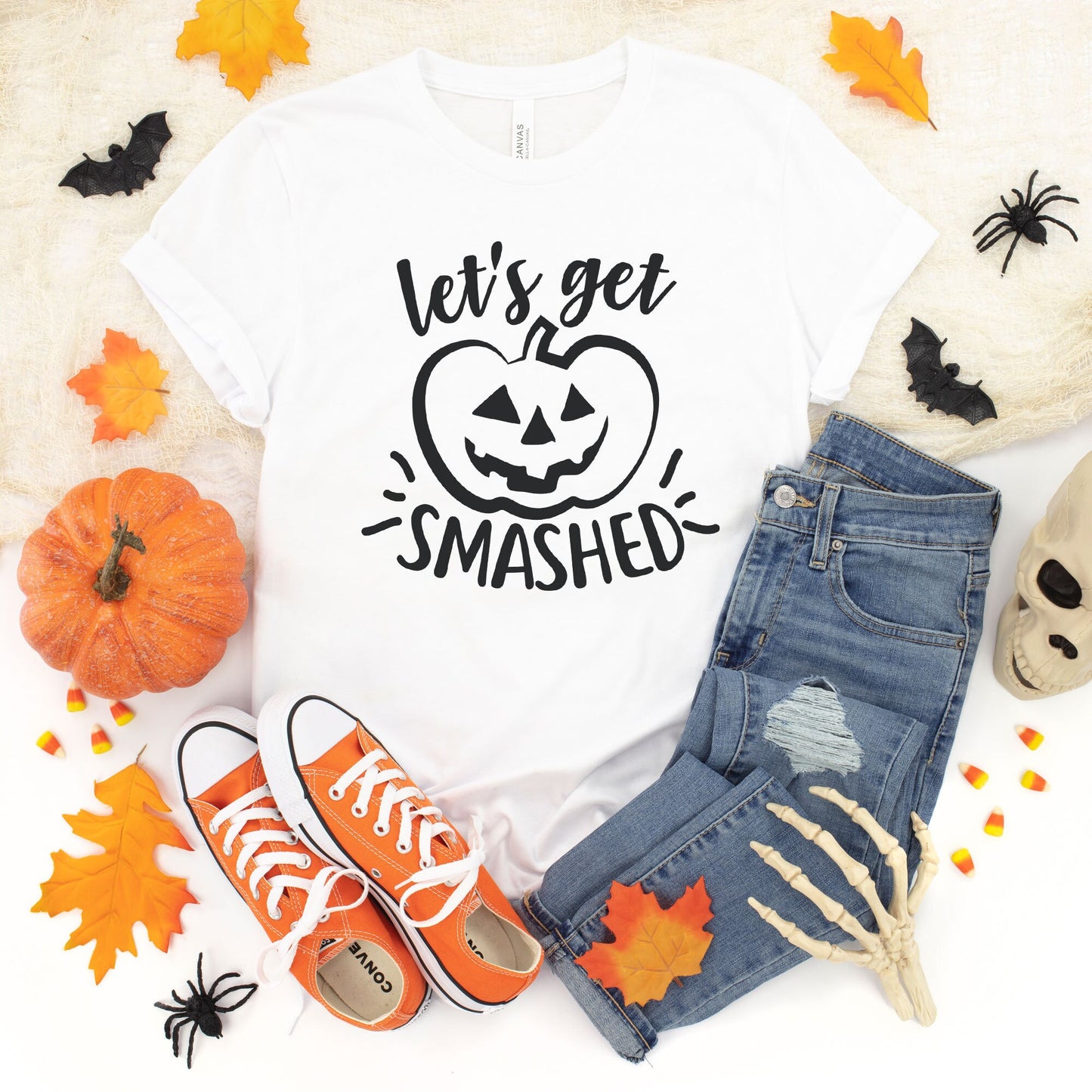 Let's Get Smashed Halloween Shirt - Funny Pumpkin Tee - Spooky October Shirt - Halloween Party Outfit - Gift Idea - Trick or Treat Attire