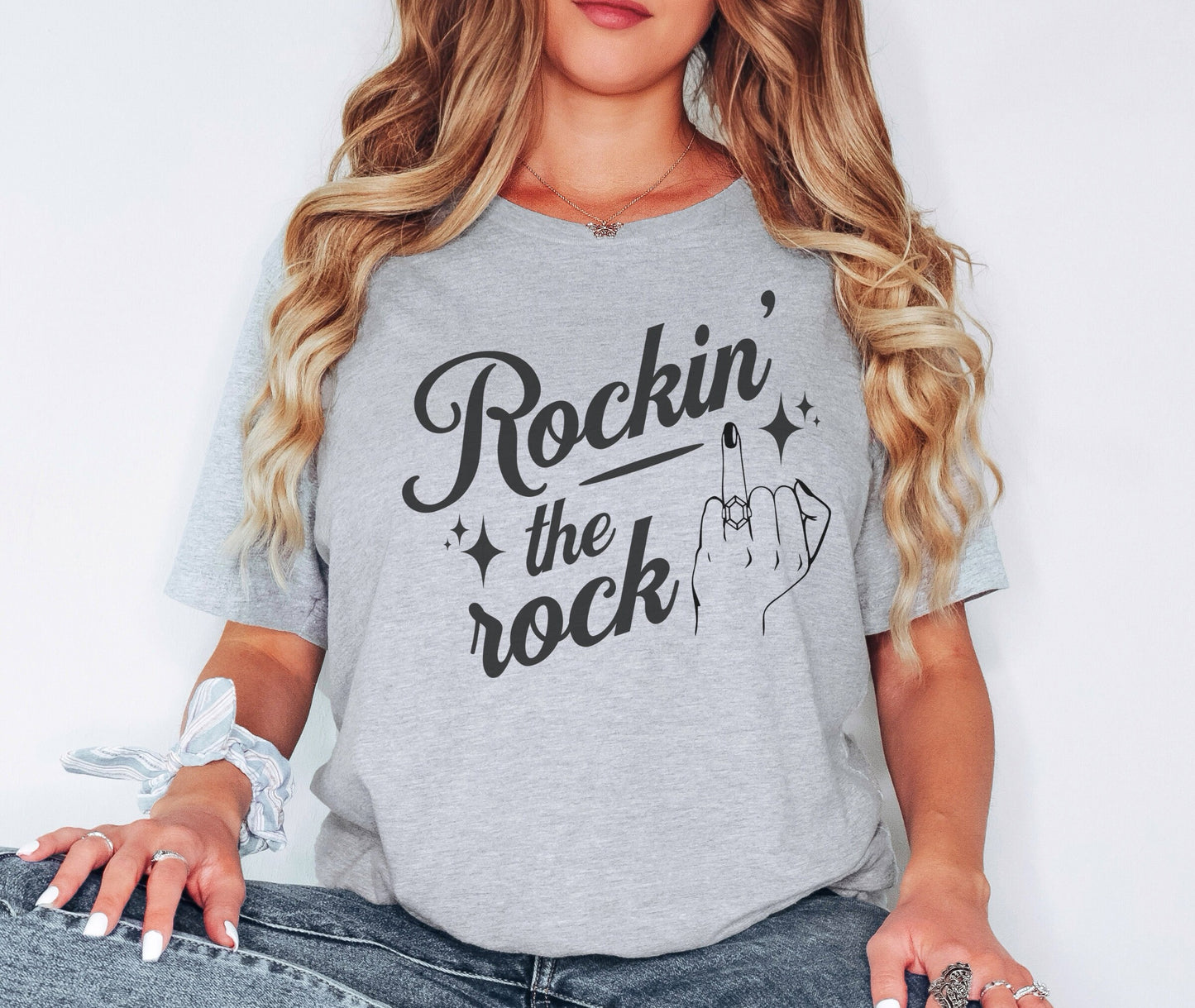 Rockin' the Rock Engagement Shirt, Fun Bridal Shirt for Bride to Be, Unique Engagement Announcement, Ring Bling Top, Proposal Celebration