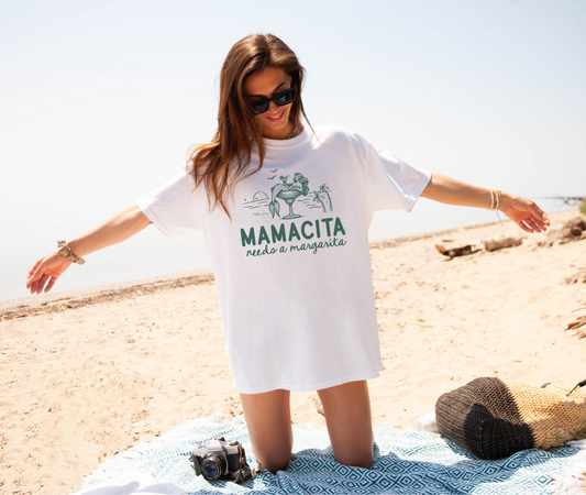 Mamacita Needs a Margarita Tee – Mermaid Margarita Shirt – Unisex Comfort Colors Summer Tee