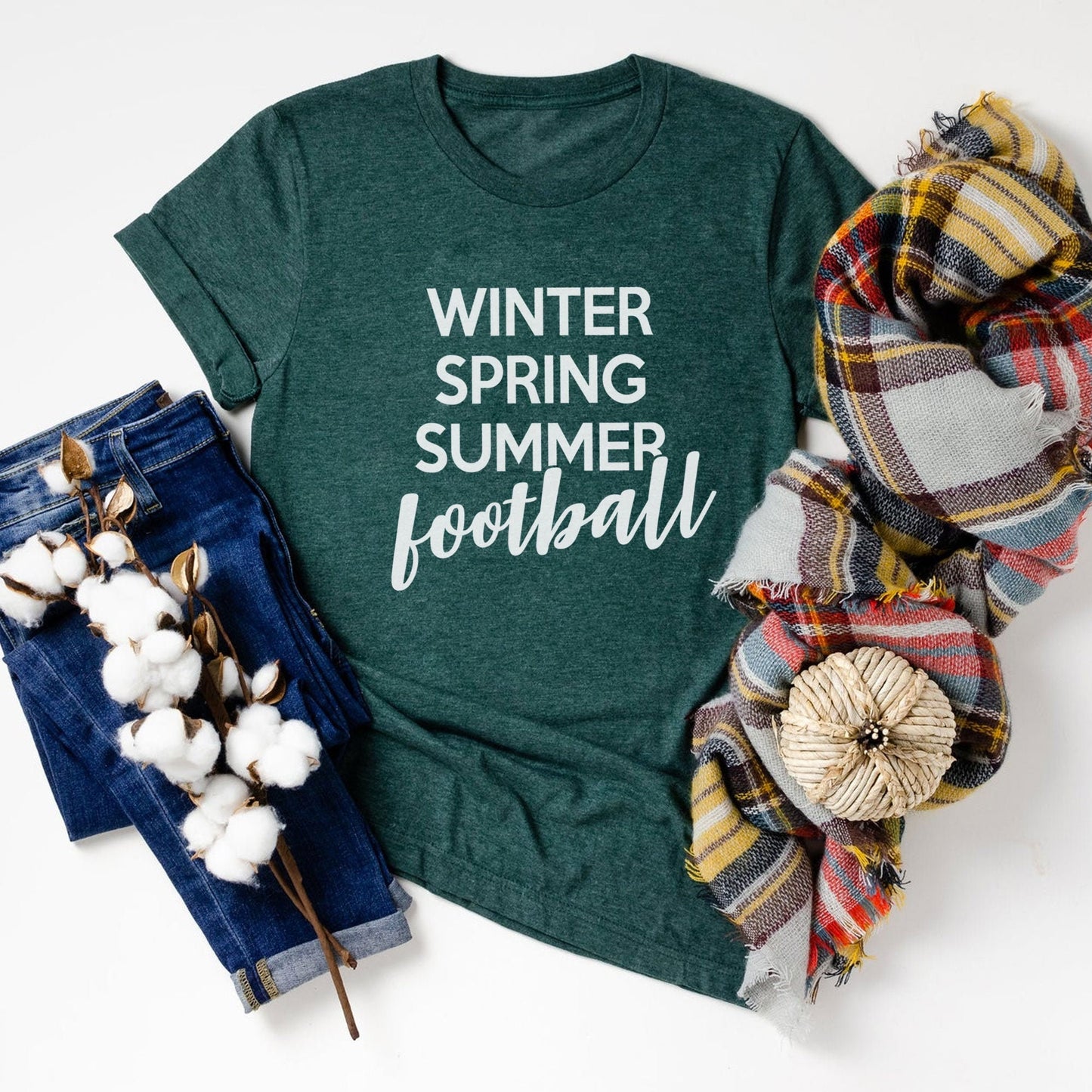 Seasonal football shirt -  Winter Spring Summer Football - Sports Fan Apparel - Game Day Tee - Football Lover Gift - Sports Enthusiast Tee