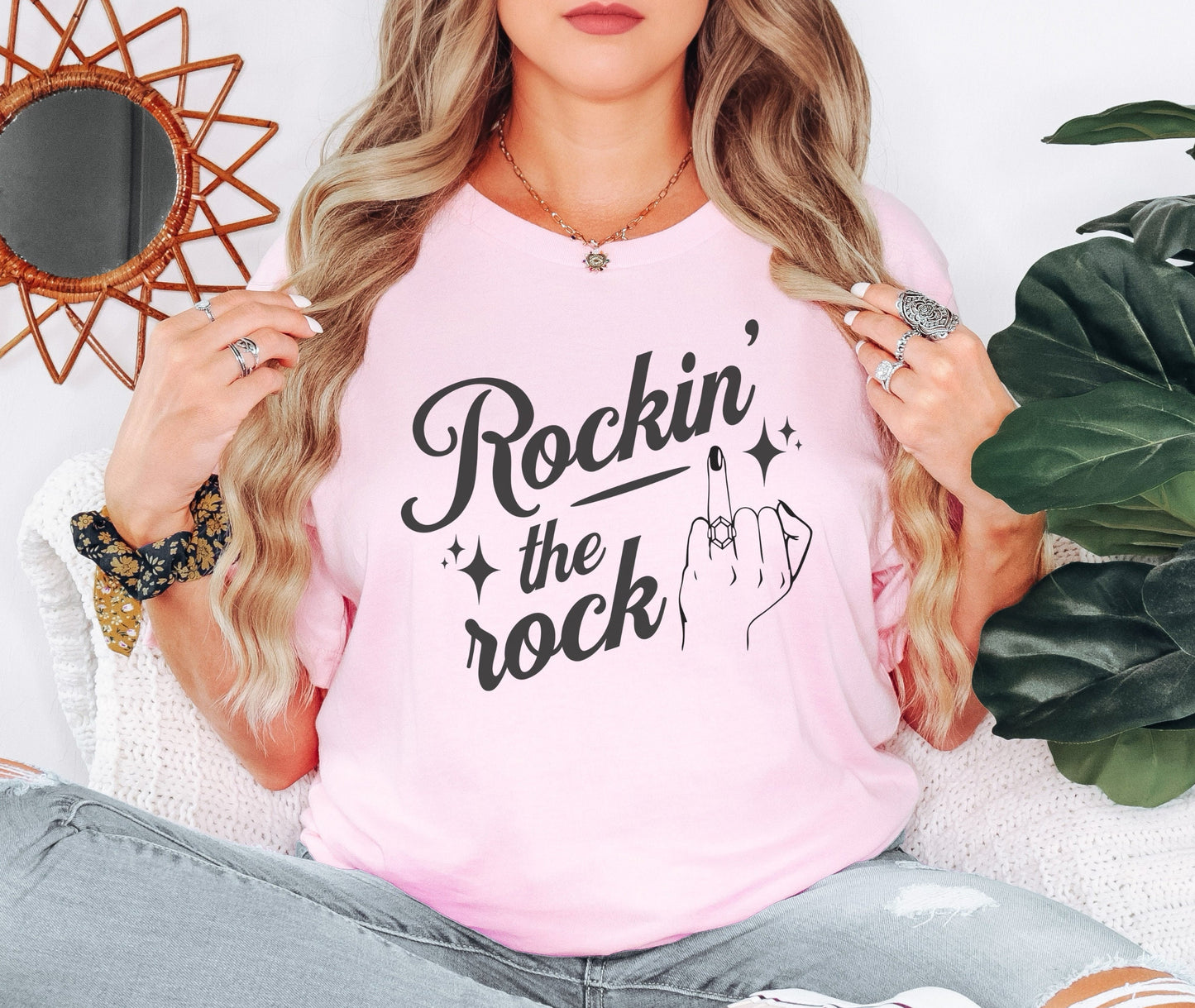 Rockin' the Rock Engagement Shirt, Fun Bridal Shirt for Bride to Be, Unique Engagement Announcement, Ring Bling Top, Proposal Celebration